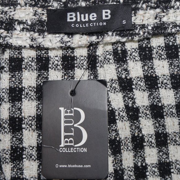 Blue B Collection Black White Office Preppy Tweed Mini Pencil Skirt  Size S - Picture 4 of 6